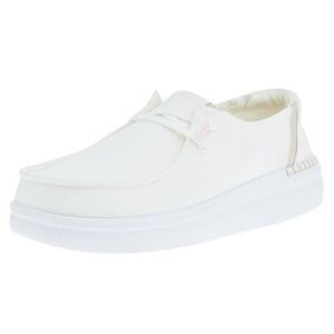 HEY DUDE WENDY RISE SNEAKER in SPARKLE WHITE Sz 5
